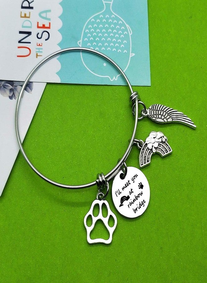 Baipilu Pet Memorial Gifts Engraved Bracelet I’ll Meet You at Rainbow Bridge Bracelet Loss of Pet Bracelet Dog Sympathy Gifts Dog Memorial Jewelry Pet Loss Gift Pet Sympathy Gift - Image 5